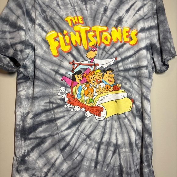 Men’s grey Tie-Dye Graphic Flintstones TEE large - Picture 3 of 8